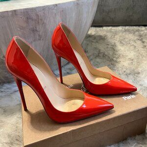 Christian Louboutin So Kate 120 mm Patent Capucine (orange) heels, size 38.5.